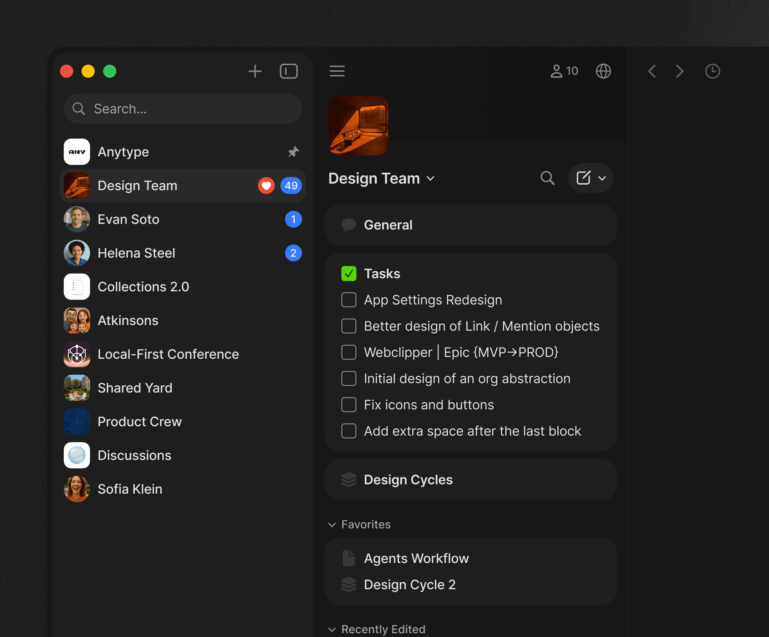 Anytype channels desktop