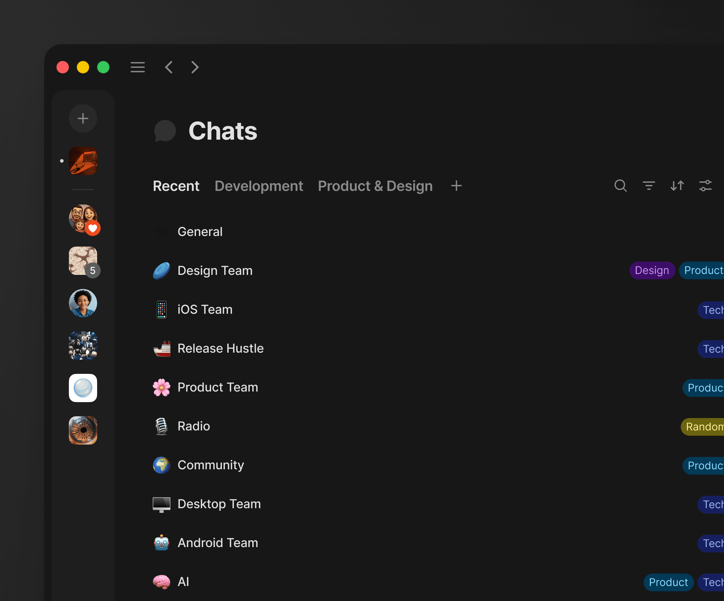 Anytype chat list