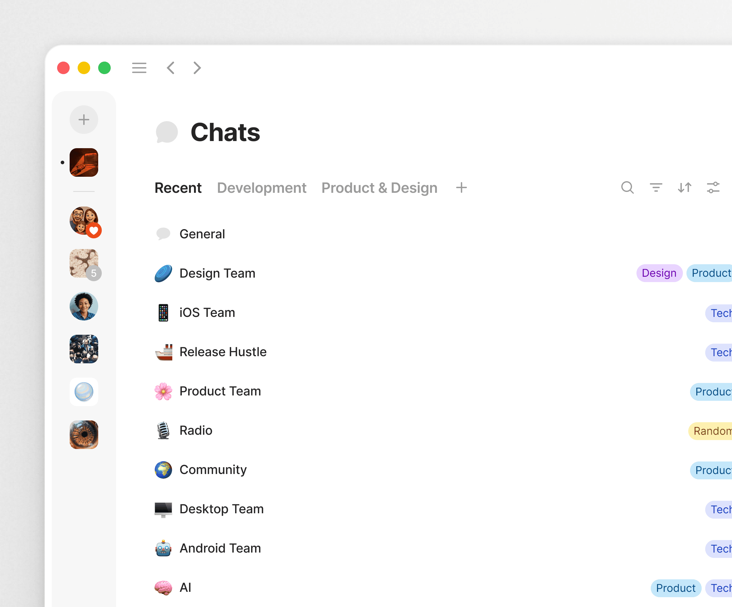 Anytype chat list